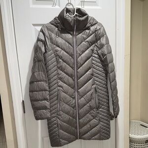 Michael Kors Packable Down Jacket Gray Silver